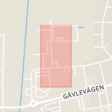 Karta som med röd fyrkant ramar in Dollarstore, Linggatan, Sandviken, Gävleborgs län