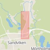Karta som med röd fyrkant ramar in Drottninggatan, Gävle, Högbovägen, Sandviken, Norra Kungsgatan, Resecentrum, Gävleborgs län