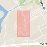 Karta som med röd fyrkant ramar in Gävle Sjukhus, Gävle, Gävleborgs län
