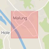 Karta som med röd fyrkant ramar in Lisagatan, Malung, Malung-Sälen, Dalarnas län