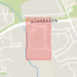 Karta som med röd fyrkant ramar in Rullstensvägen, Sätra, Gävle, Gävleborgs län