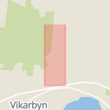 Karta som med röd fyrkant ramar in Vikarbyn, Hjortgårdsvägen, Rättvik, Dalarnas län