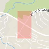Karta som med röd fyrkant ramar in Fjällsåsvägen, Fjällvägen, Malung, Sälen, Malung-Sälen, Dalarnas län