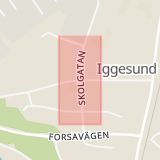 Karta som med röd fyrkant ramar in Iggesund, Gävleborgs län
