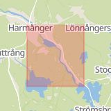 Karta som med röd fyrkant ramar in Harmånger, Strömsbruksvägen, Hjärtstartare, Nordanstig, Gävleborgs län