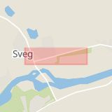 Karta som med röd fyrkant ramar in Sveg, Vallarvägen, Härjedalen, Jämtlands län