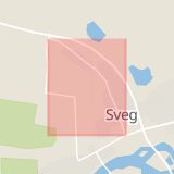 Karta som med röd fyrkant ramar in Sveg, Jämtlandsgatan, Härjedalen, Jämtlands län