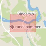 Karta som med röd fyrkant ramar in Igeltjärnen, Njurunda, Sundsvall, Västernorrlands län