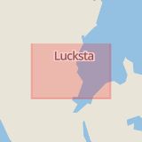 Karta som med röd fyrkant ramar in Lucksta, Sundsvall, Västernorrlands län