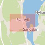 Karta som med röd fyrkant ramar in Svartvik, Sundsvall, Västernorrlands län