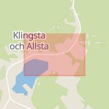 Karta som med röd fyrkant ramar in Allsta, Sundsvall, Västernorrlands län