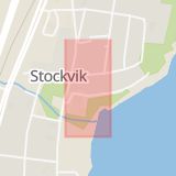 Karta som med röd fyrkant ramar in Bredsand, Sundsvall, Västernorrlands län