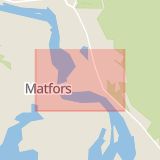 Karta som med röd fyrkant ramar in Matfors, Sundsvall, Västernorrlands län