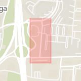 Karta som med röd fyrkant ramar in Gesällvägen, Birsta, Gillebergsgatan, Skönsberg, Sundsvall, Västernorrlands län