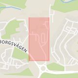 Karta som med röd fyrkant ramar in Granloholm, Sundsvall, Västernorrlands län