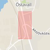 Karta som med röd fyrkant ramar in Östavall, Ånge, Västernorrlands län