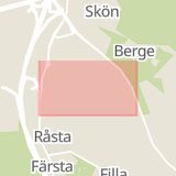 Karta som med röd fyrkant ramar in Antennvägen, Birsta, Sundsvall, Västernorrlands län