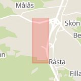 Karta som med röd fyrkant ramar in Birsta, Gesällvägen, Sundsvall, Västernorrlands län