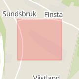 Karta som med röd fyrkant ramar in Hammarvägen, Sundsbruk, Sundsvall, Västernorrlands län