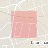 Karta som med röd fyrkant ramar in Petandervägen, Ånge, Västernorrlands län