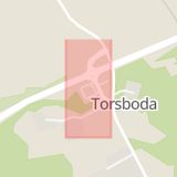 Karta som med röd fyrkant ramar in Torsboda, Birsta, Timrå, Västernorrlands län