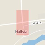 Karta som med röd fyrkant ramar in Hallsta, Ånge, Västernorrlands län