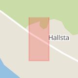 Karta som med röd fyrkant ramar in Västernorrland, Hallsta, Sundsvall, Västernorrlands län