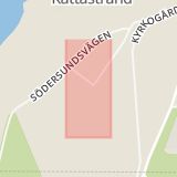 Karta som med röd fyrkant ramar in Nya Kyrkogården, Härnösand, Västernorrlands län