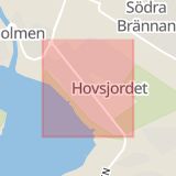 Karta som med röd fyrkant ramar in Hovsgatan, Härnösand, Västernorrlands län