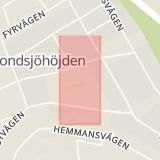 Karta som med röd fyrkant ramar in Nyland, Kramfors, Örnsköldsvik, Bondsjöhöjdens Skola, Härnösand, Bjästa, Västernorrlands län