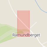 Karta som med röd fyrkant ramar in Ramundberget, Härjedalen, Jämtlands län