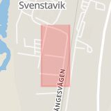 Karta som med röd fyrkant ramar in Svenstavik, Violvägen, Berg, Jämtlands län