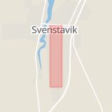 Karta som med röd fyrkant ramar in Svenstavik, Ängesvägen, Berg, Jämtlands län