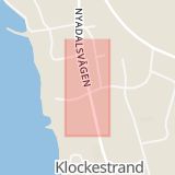 Karta som med röd fyrkant ramar in Klockestrand, Kramfors, Västernorrlands län