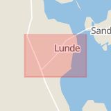 Karta som med röd fyrkant ramar in Lunde, Kramfors, Västernorrlands län