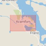 Karta som med röd fyrkant ramar in Kramfors Kommun, Kramfors, Västernorrlands län