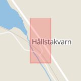 Karta som med röd fyrkant ramar in Hållstakvarn, Högsta, Östersund, Jämtlands län