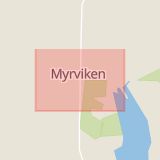 Karta som med röd fyrkant ramar in Myrviken, Bergs Kommun, Jämtlands län