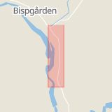 Karta som med röd fyrkant ramar in Sundsvallsvägen, Bispgården, Ragunda, Jämtlands län