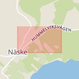 Karta som med röd fyrkant ramar in Bjästa, Hummelviksvägen, Örnsköldsvik, Västernorrlands län