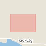 Karta som med röd fyrkant ramar in Krokvåg, Ragunda, Jämtlands län