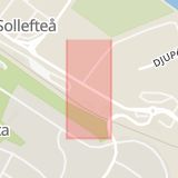 Karta som med röd fyrkant ramar in Sundsvall, Sollefteå, Västernorrland län, Västernorrlands län