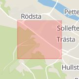 Karta som med röd fyrkant ramar in Industrivägen, Sollefteå, Västernorrlands län