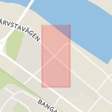 Karta som med röd fyrkant ramar in Hallstagatan, Strandgatan, Sollefteå, Västernorrlands län
