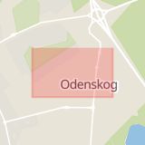 Karta som med röd fyrkant ramar in Östersund, Krokom, Aspåsvägen, Önevägen, Mjälle, Inspektörsvägen, Strömsund, Hoting, Jämtlands län