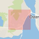 Karta som med röd fyrkant ramar in Frösövägen, Östersund, Jämtlands län
