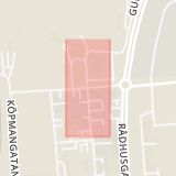 Karta som med röd fyrkant ramar in Arkivvägen, Kyrkgatan, Östersund, Jämtlands län