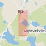 Karta som med röd fyrkant ramar in Nätragatan, Bjästa, Örnsköldsvik, Överhörnäs, Granmodalsgatan, Södra Berget, Sundsvall, Västernorrlands län