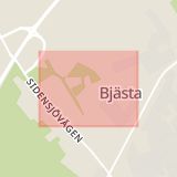 Karta som med röd fyrkant ramar in Bjästa, Dirigentvägen, Örnsköldsvik, Västernorrlands län