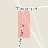 Karta som med röd fyrkant ramar in Tängtorpet, Krokom, Jämtlands län